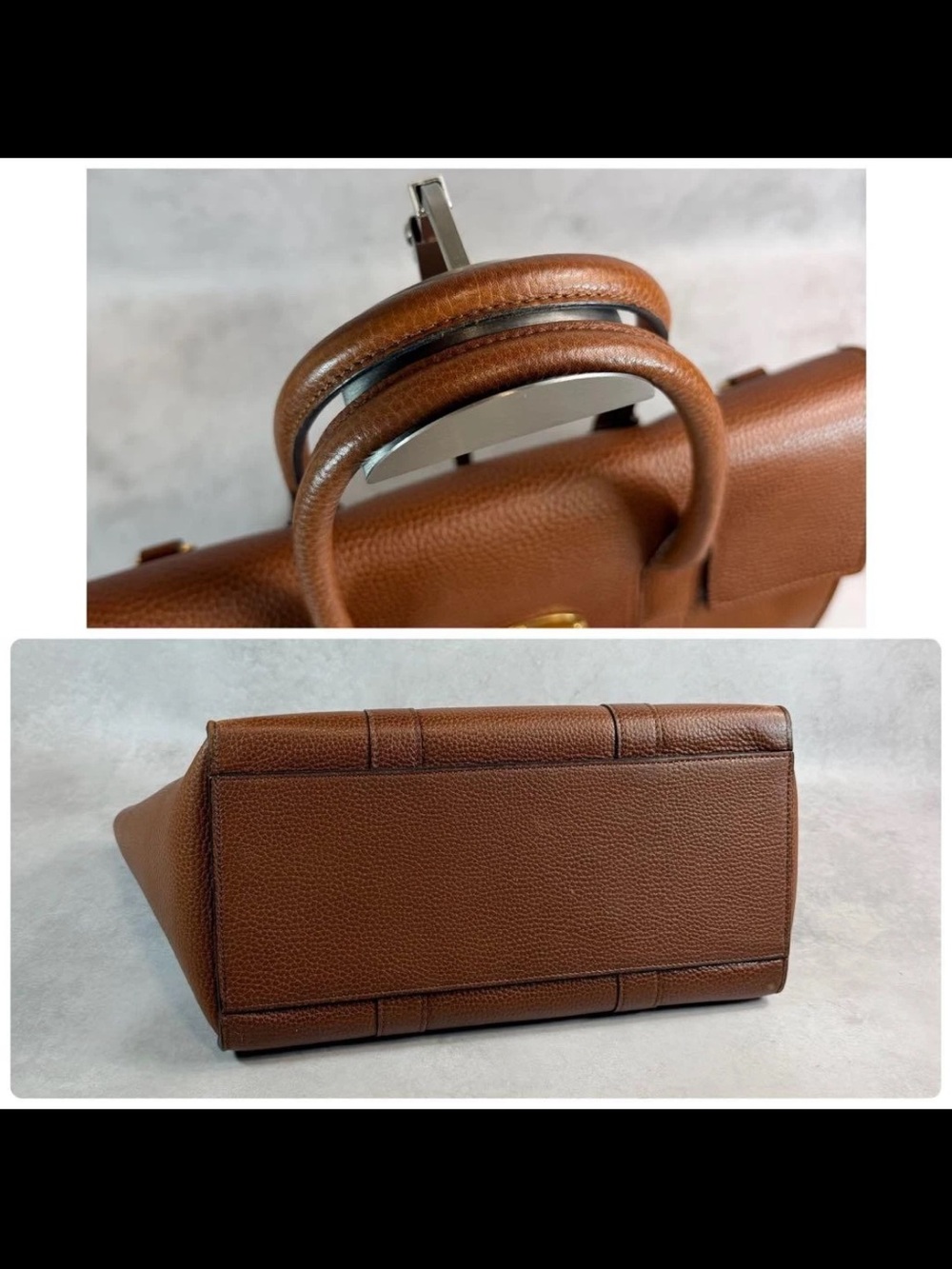 Mulberry Brown Pebbled Leather Bayswater Tote with Strap - Picture 5 of 11
